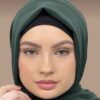 Green Chiffon Shayla Hijab for Muslim Women