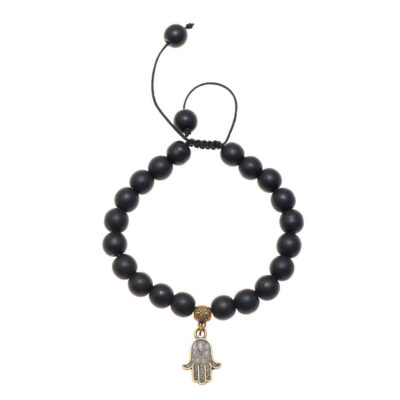 Women's Black Hamsa Beaded Bracelet – Bohemian Spiritual Jewelry