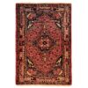 Hand-Knotted Persian Hamadan Rug (Traditional Garden Floral Medallion) - Red Wool