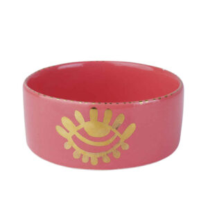 Hand-Painted Decorative Pottery Bowl – Pink Eye Model