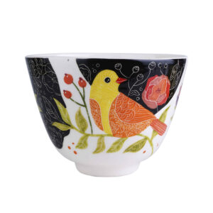 Persian Hand-Painted Decorative Pottery Bowl – Parandeh Bird Model