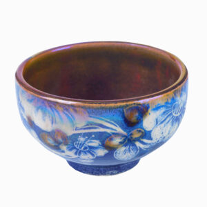 Hand-Painted Decorative Pottery Bowl – Simara Blue Floral Design