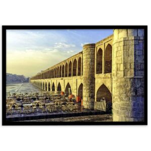 Persian Backlit PVC Print with Frame – Si_o_se_pol Bridges Wall Art