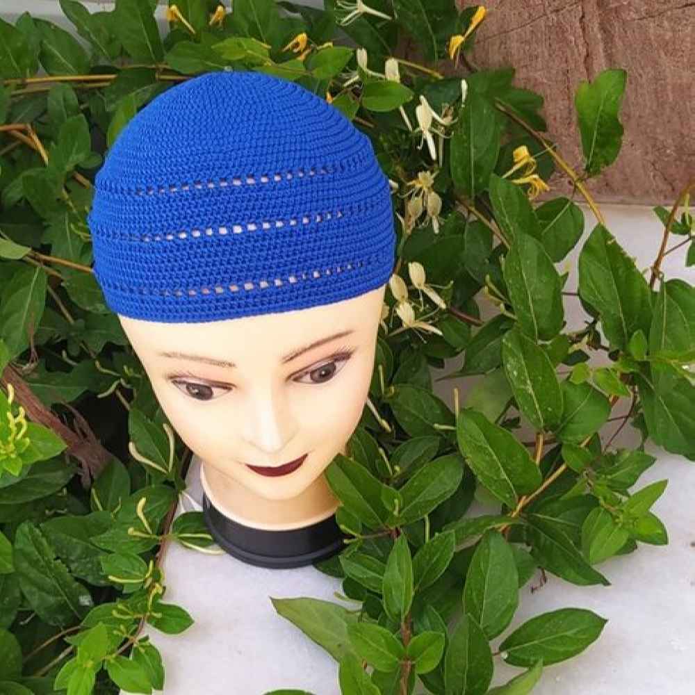 Crochet White Turkish Kufi Taqiyah – Traditional Muslim Cotton Hat