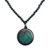 Islamic Beaded Necklace with Round Ayeh Pendant