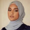 Light Gray Chiffon Shayla Hijab for Women