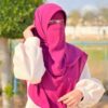 Magenta Islamic Crepe Square Scarf & Niqab Set for Women