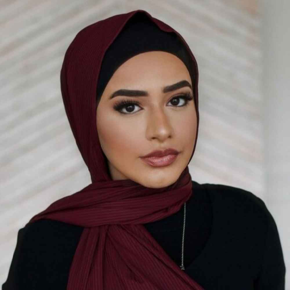 Maroon Chiffon Shayla Hijab for Muslim Women
