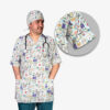 Men's White Nursing Scrub Top & Cap Set – Clean & Comfortable