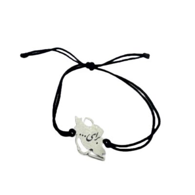Minimalist Persian Cord Bracelet with Silver Iran Map Design – Persian Jewelry