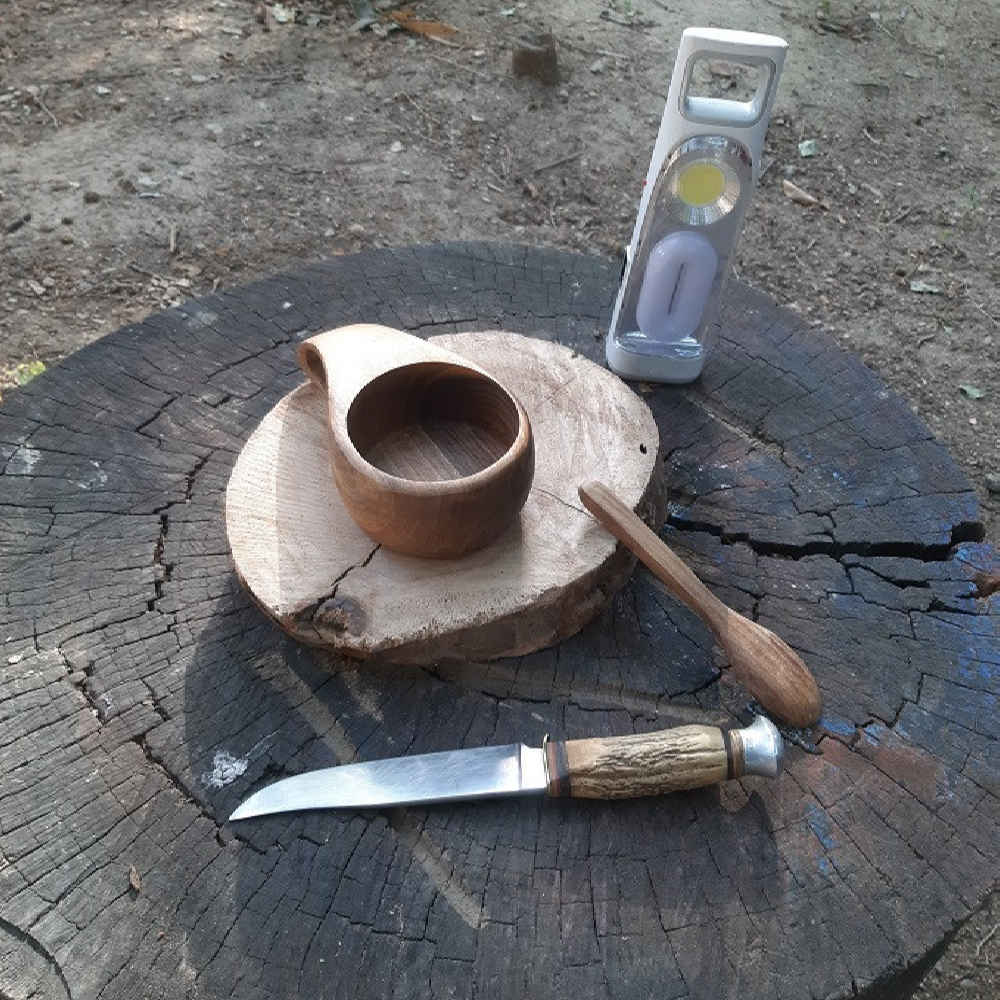 Rustic Wooden Cup – Handcrafted Camping Cup Model Nika