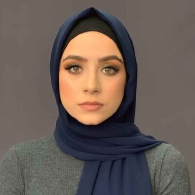Navy Blue Chiffon Shayla Hijab for Muslim Women