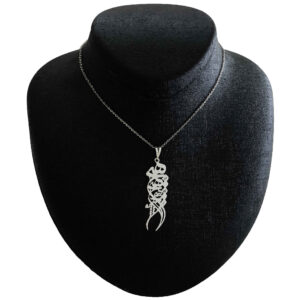 Persian Silver Necklace with Minimalist Calligraphy Hich
