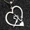 Persian Silver Necklace with Minimalist Calligraphy Madar