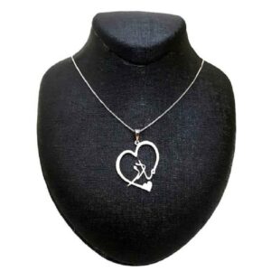 Persian Silver Necklace with Minimalist Calligraphy Madar