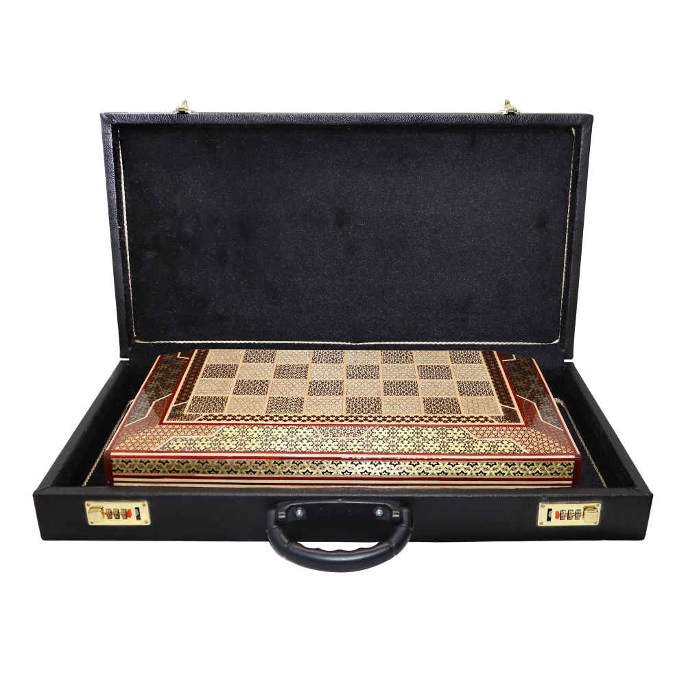 Handcrafted Persian Shahkar Geometric Wooden Marquetry Chess Board
