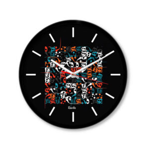 Persian Print Desk Clock Round with Calligraphy Alphabet