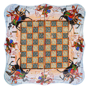 Persian Inlaid Wooden Marquetry Chess Board Model Chowgan