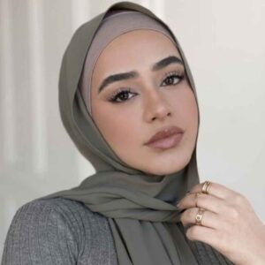 Sage Green Chiffon Shayla Hijab for Muslim Women