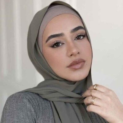 Sage Green Chiffon Shayla Hijab for Muslim Women