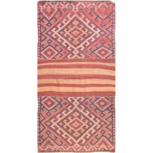 Second Hand Heris Geometric Kilim Rug – Azerbaijan Handwoven Wool