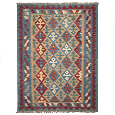 Firuzabad Yavar Geometric Kilim Rug - Authentic Handwoven Persian Wool