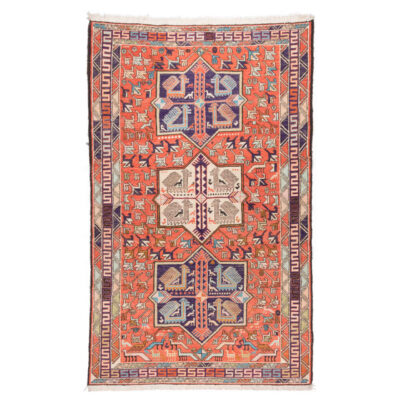 Cpersia Geometric Kilim Rug - Handwoven Azerbaijan Silk & Wool Blend