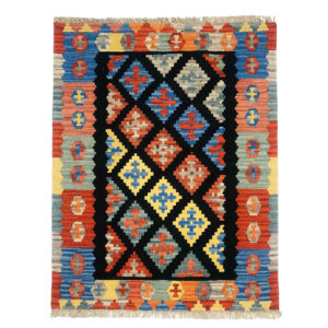 Firuzabad Viana Geometric Kilim Rug - Authentic Handwoven Persian Wool