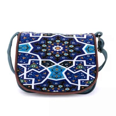 Bohemian Crossbody Shoulder Bag with Persian-Inspired Pattern