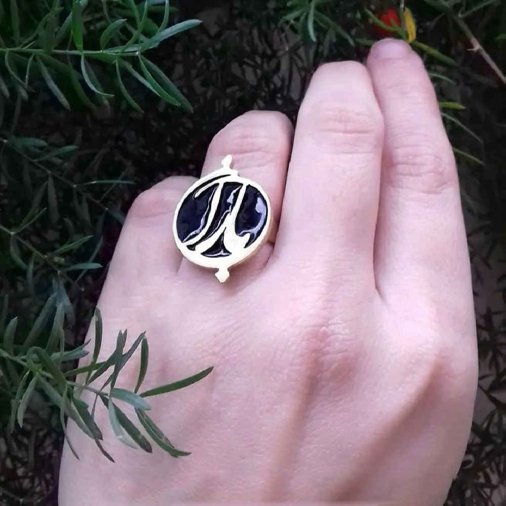 Silver Signet Ring for Women with Persian Baran Calligraphy