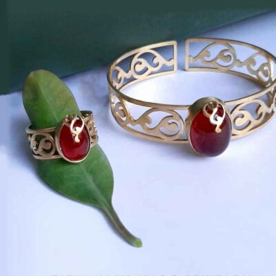 Persian Brass Bracelet & Ring Set Model Hana