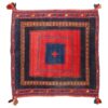 Red & Black Vintage Sirjan Kilim Rug - Flat Woven Wool Textile