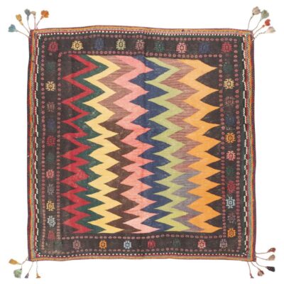 Vintage Handwoven Sirjan Kilim Rug - Traditional Persian Wool Craft