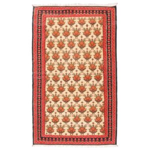 Vintage Peach Qashqai Kilim Rug – Handwoven Sanandaj Wool Floral