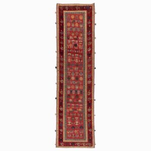 Vintage Sirjan Wool Kilim Runner – Handwoven Animal Motif Design