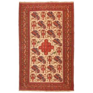 Orange Vintage Sirjan Kilim Rug – Authentic Handwoven Wool Design