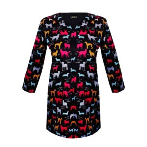 Women’s Black Vet Scrub Top – Chic & Practical