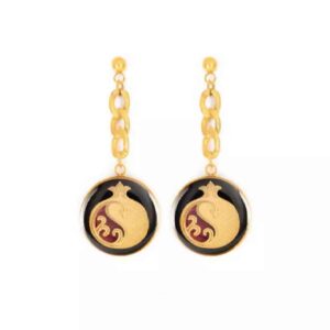 Persian Earrings Gold Plated for Women Pomegranate Anar