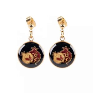 Persian Earrings Gold Plated for Women Pomegranate Yalda