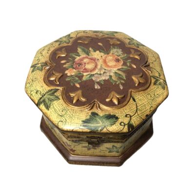 Porcelain Jewelry Box Handcrafted With Cream Vintage Style