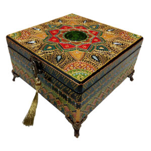 Handcrafted Wooden Jewelry Box with Leather Interior Design