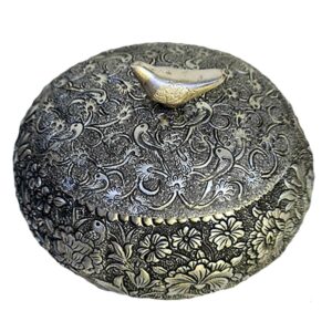 Metal Jewelry Box Handcrafted With Etching Technique Design