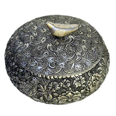 Metal Jewelry Box Handcrafted With Etching Technique Design