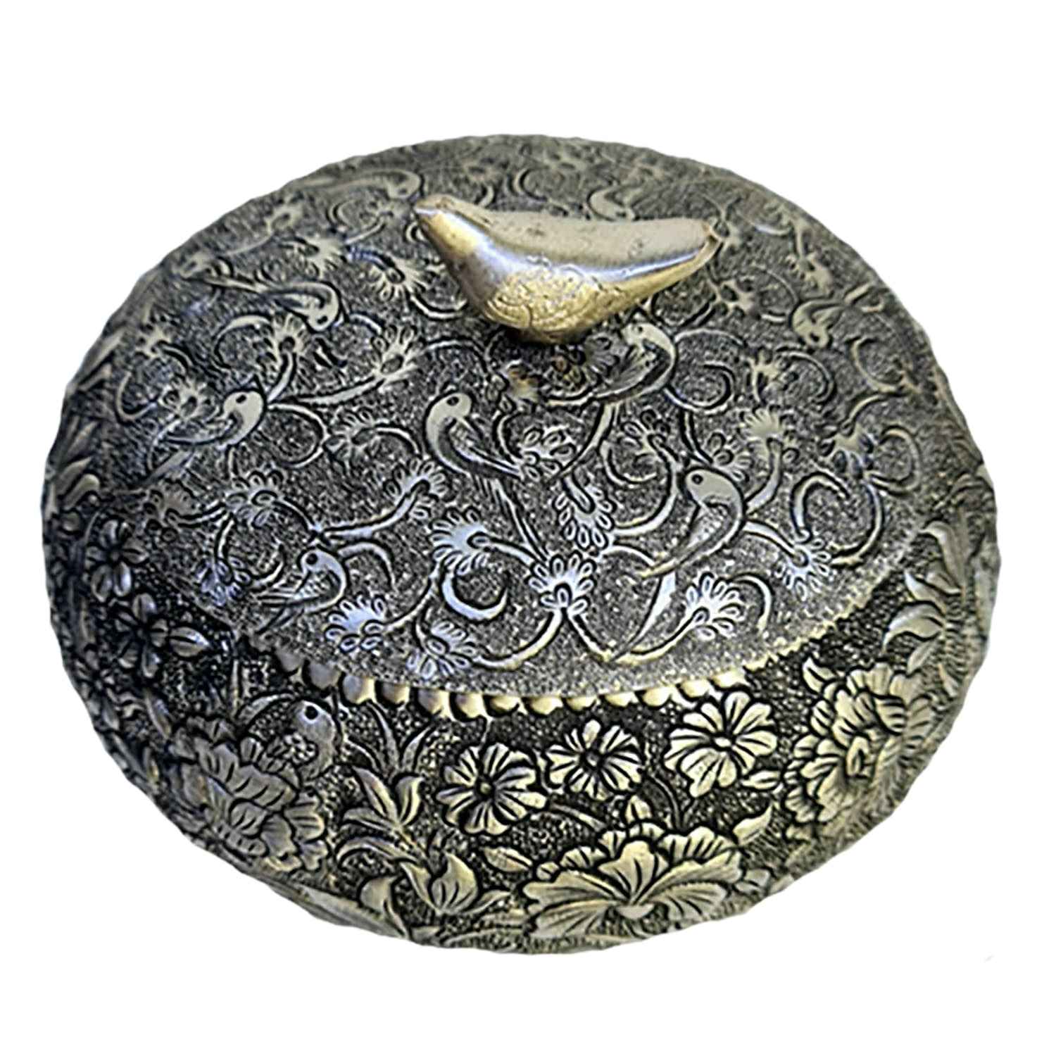 Metal Jewelry Box Handcrafted With Etching Technique Design