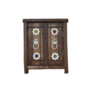 Handcrafted Persian Wooden Wall Key Holder with Traditional Style Front Door