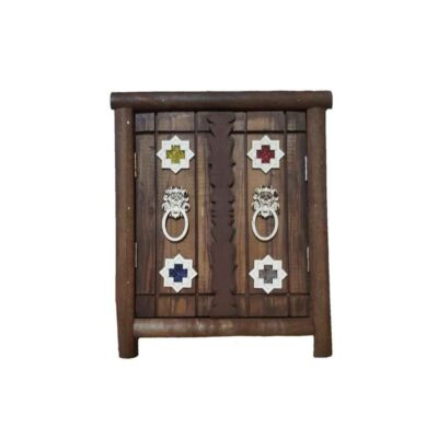 Handcrafted Persian Wooden Wall Key Holder with Traditional Front Door Design