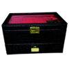 2-Tier Watch and Jewelry Box with Synthetic Leather and Suede Lining