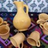 Set of Handcrafted Persian Pottery Pitcher & Cups Yasin