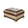 Handcrafted Wooden Jewelry Box with Persian Khatam Birds Pattern