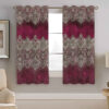 Printed Velvet Eyelet Curtain – Floral Traditional